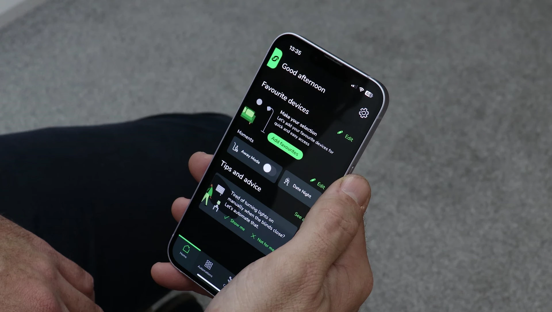 Wiser Home app interface