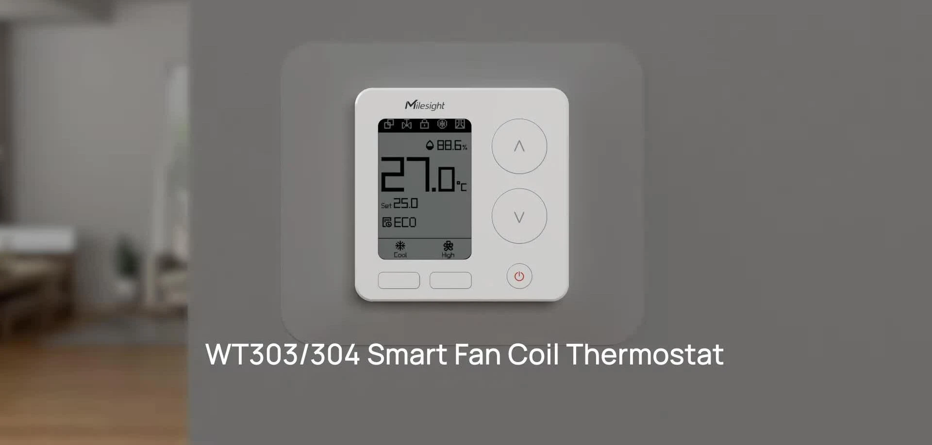 Close-up of the WT30x thermostat showcasing its sleek design and display.