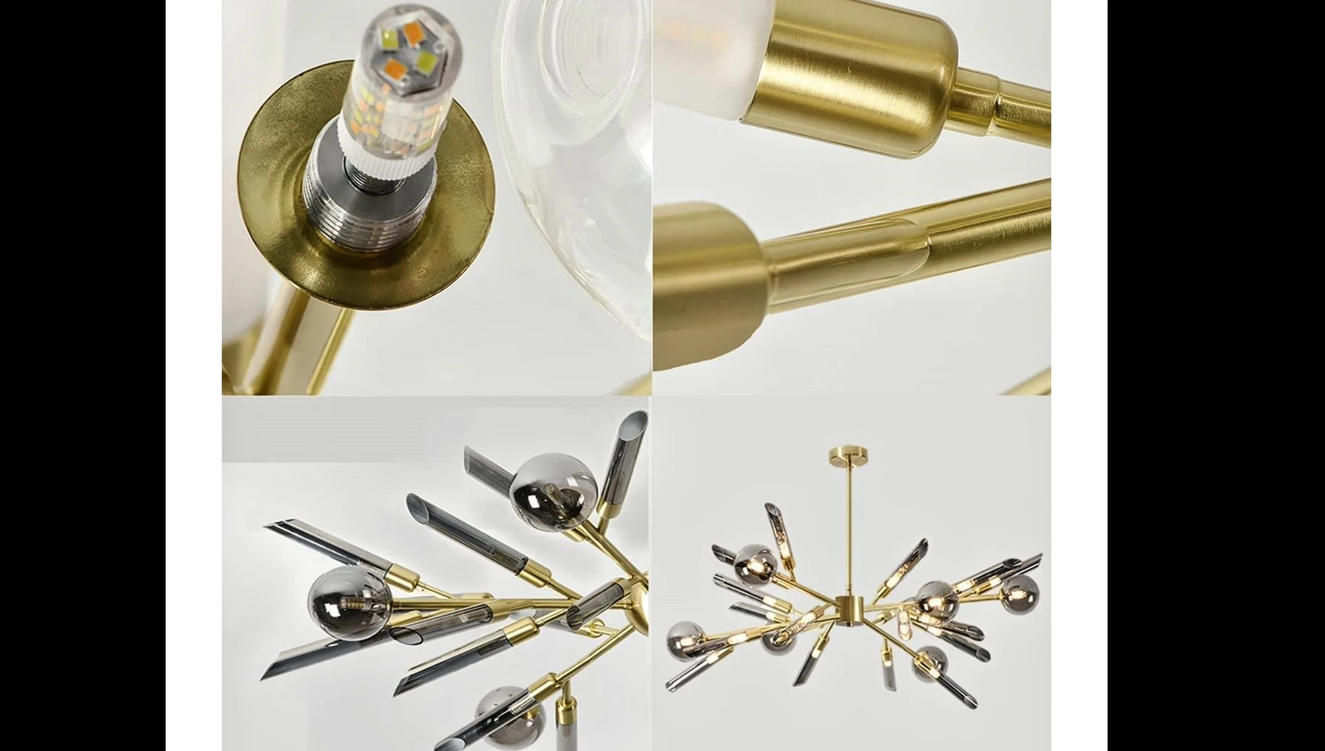 Bedroom chandelier close-up