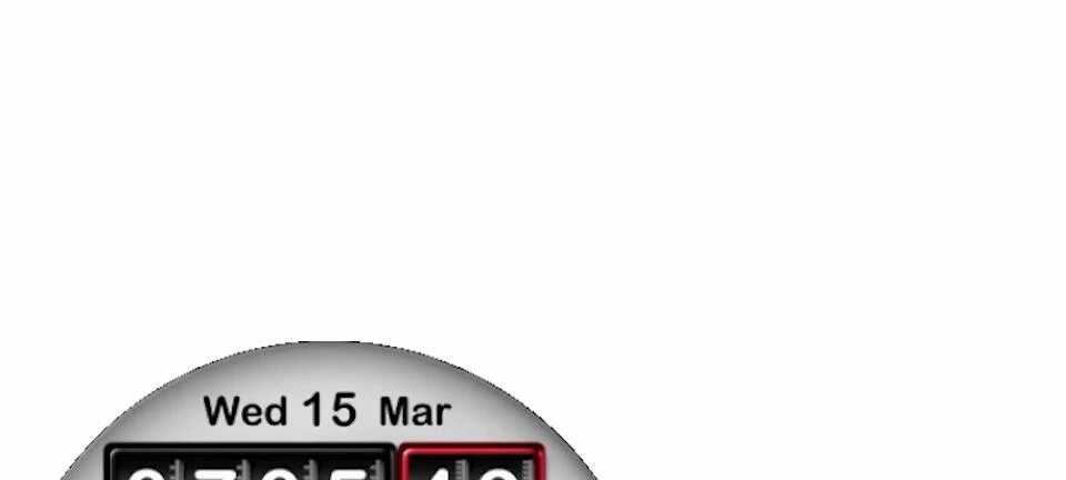 Close-up of an analog meter showing the rotating disc