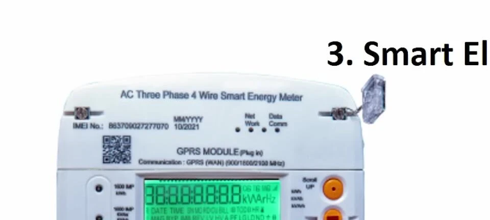 A smart meter showing its digital display