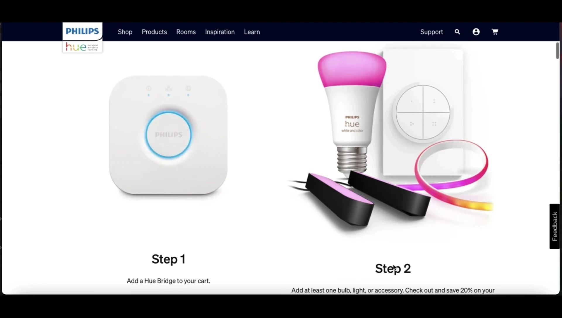 A smartphone showing control interface for Philips Hue smart bulbs