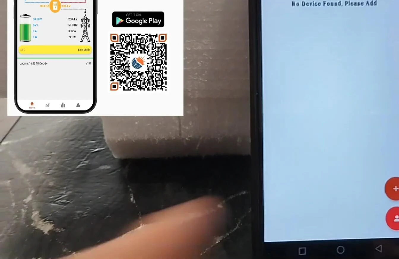 Screenshot of the app's device setup screen.