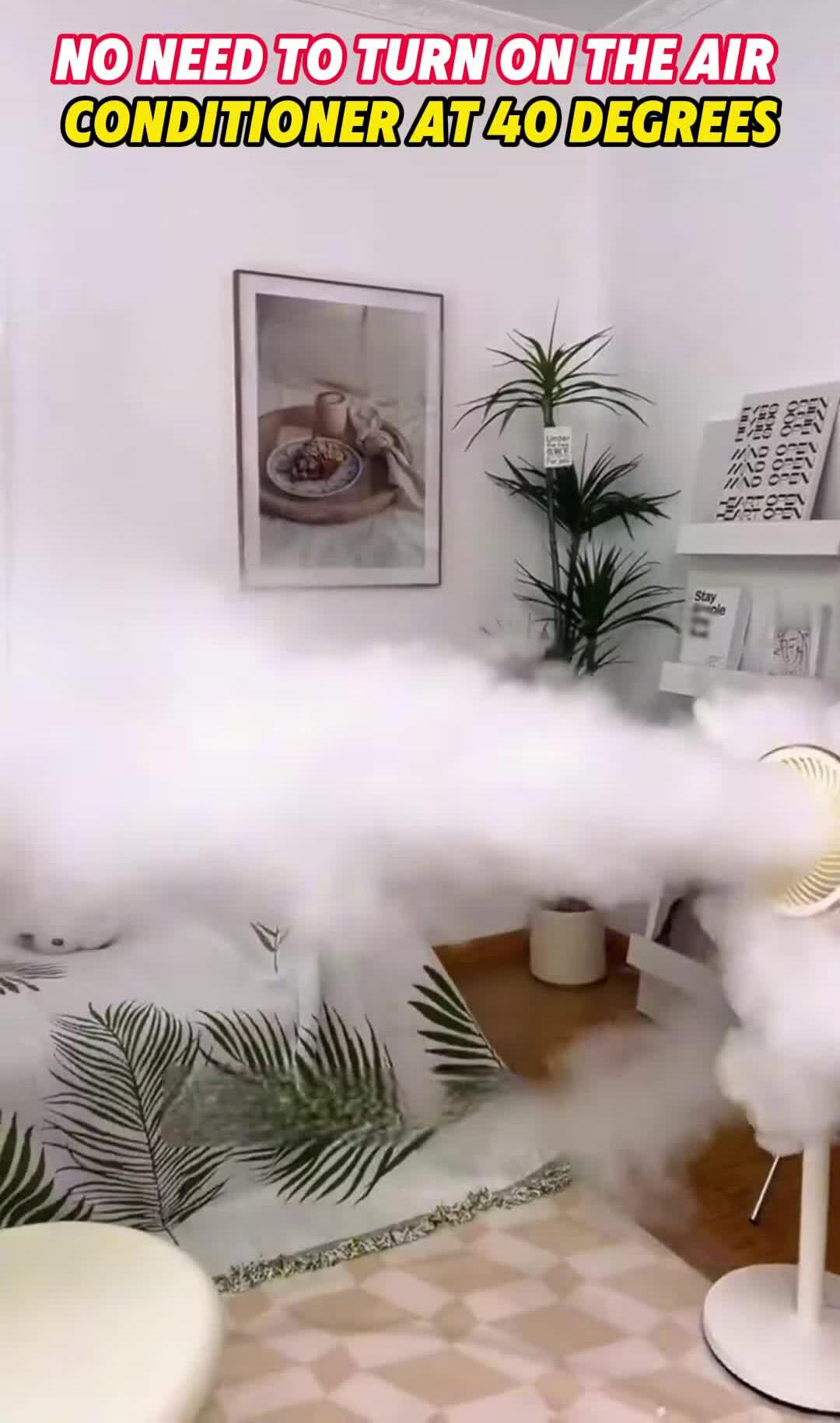 Demonstration of the fan's instant cooling effect.