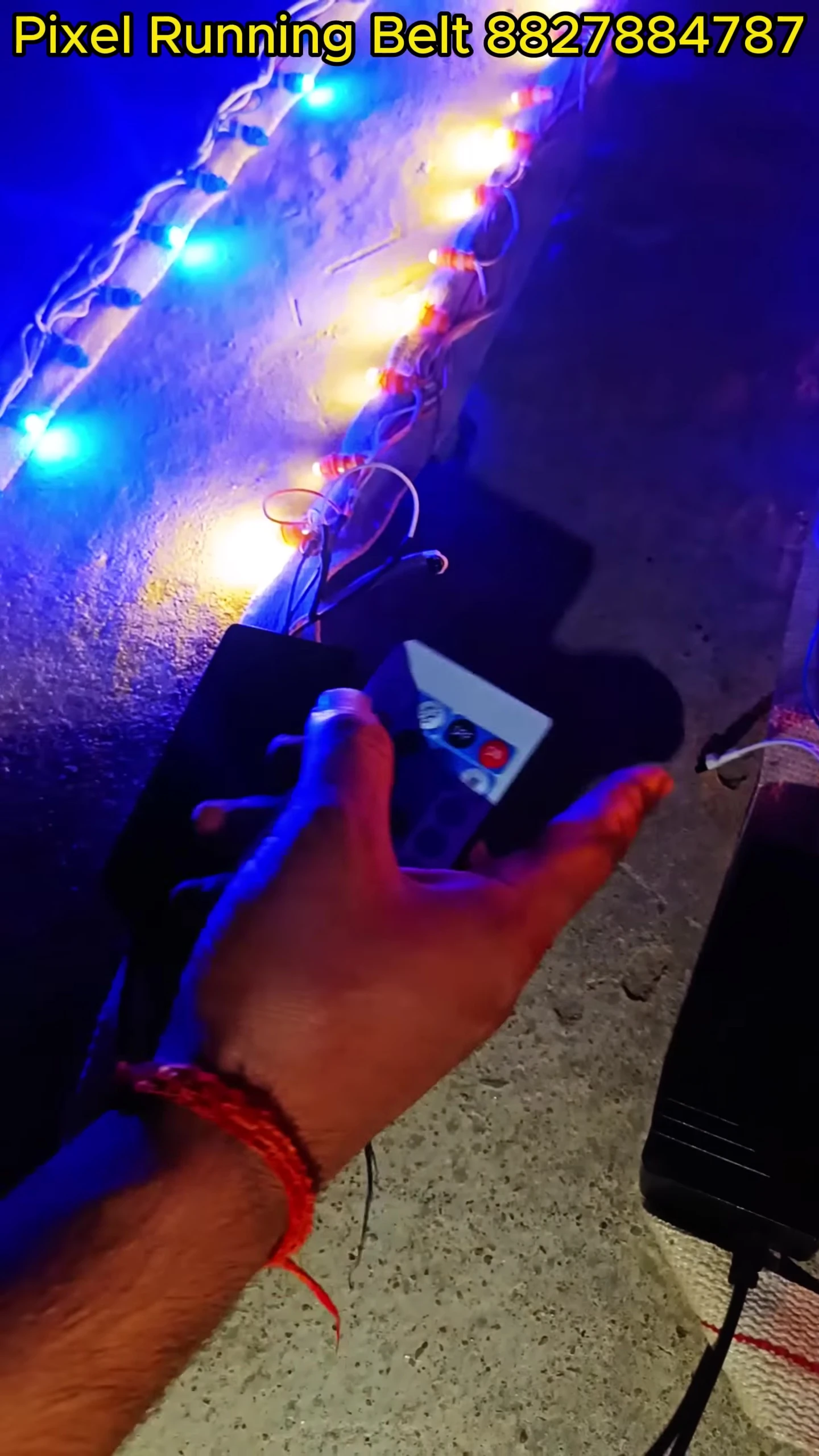 Close-up of the sensor on the running belt