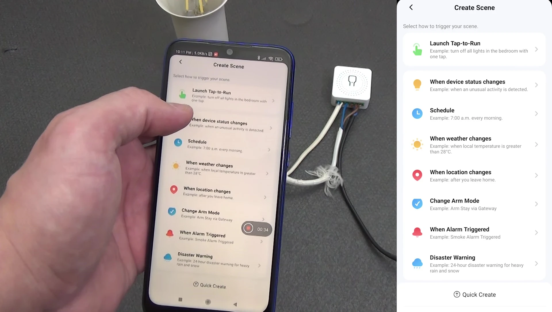 Automation trigger options