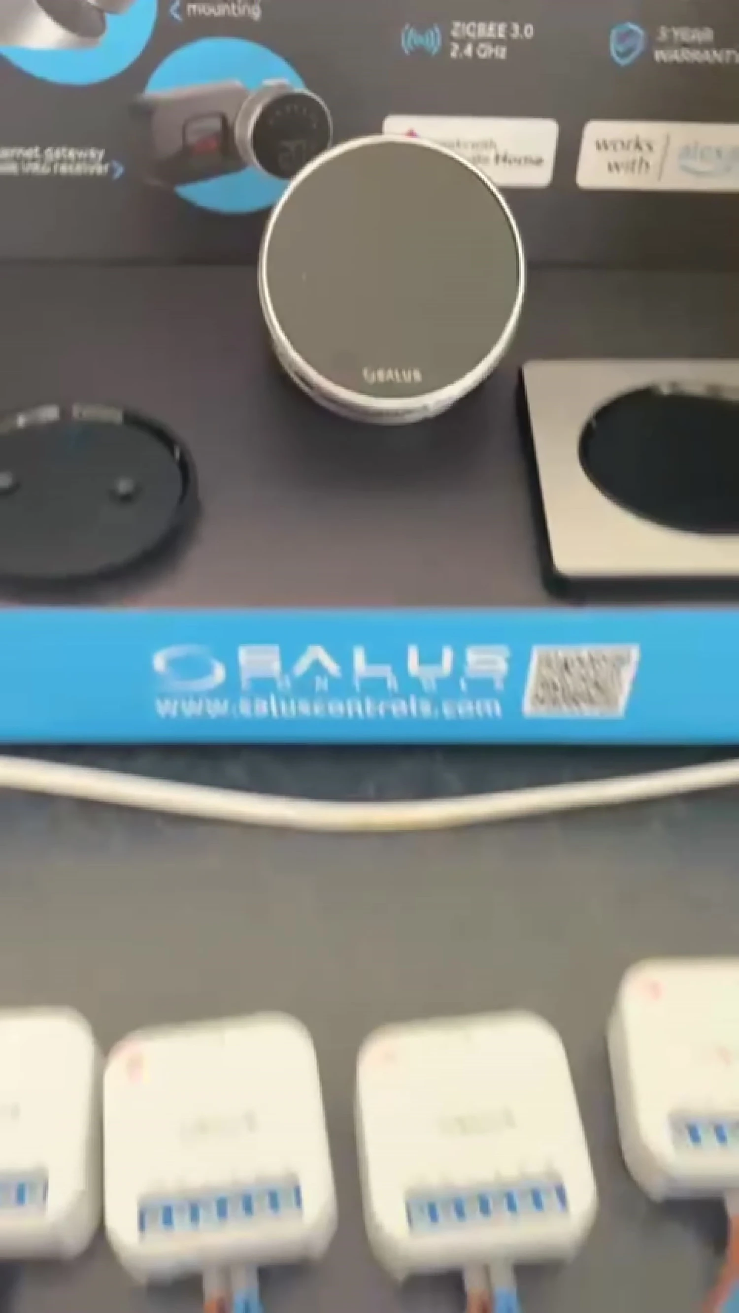 The thermostat display showing offline functionality.