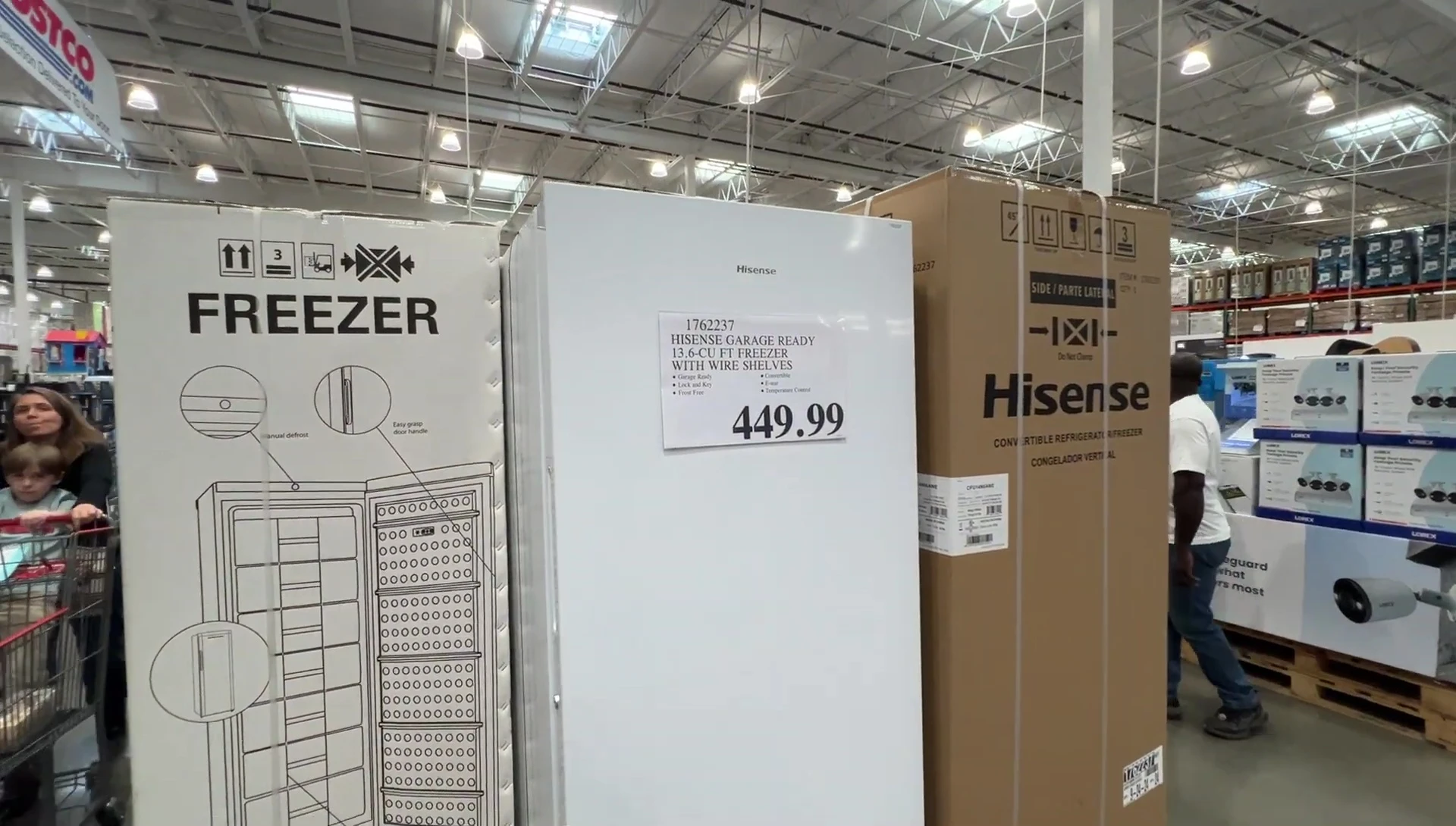 Shot mentioning the freezer's price.