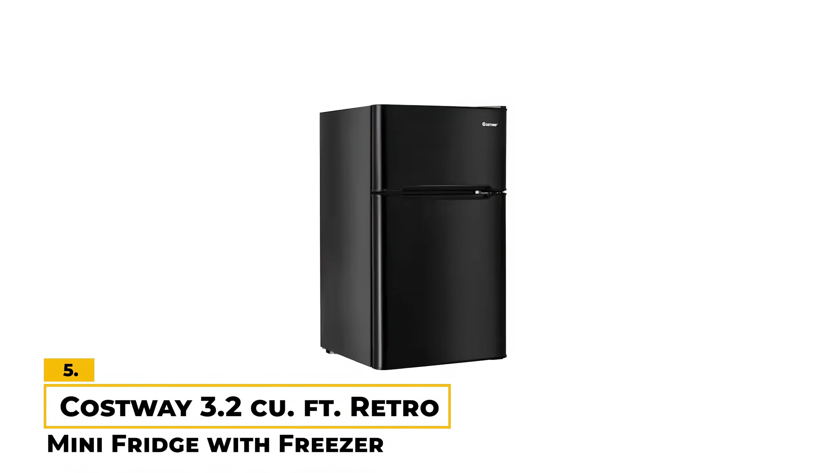 Costway retro mini fridge showing its classic design.