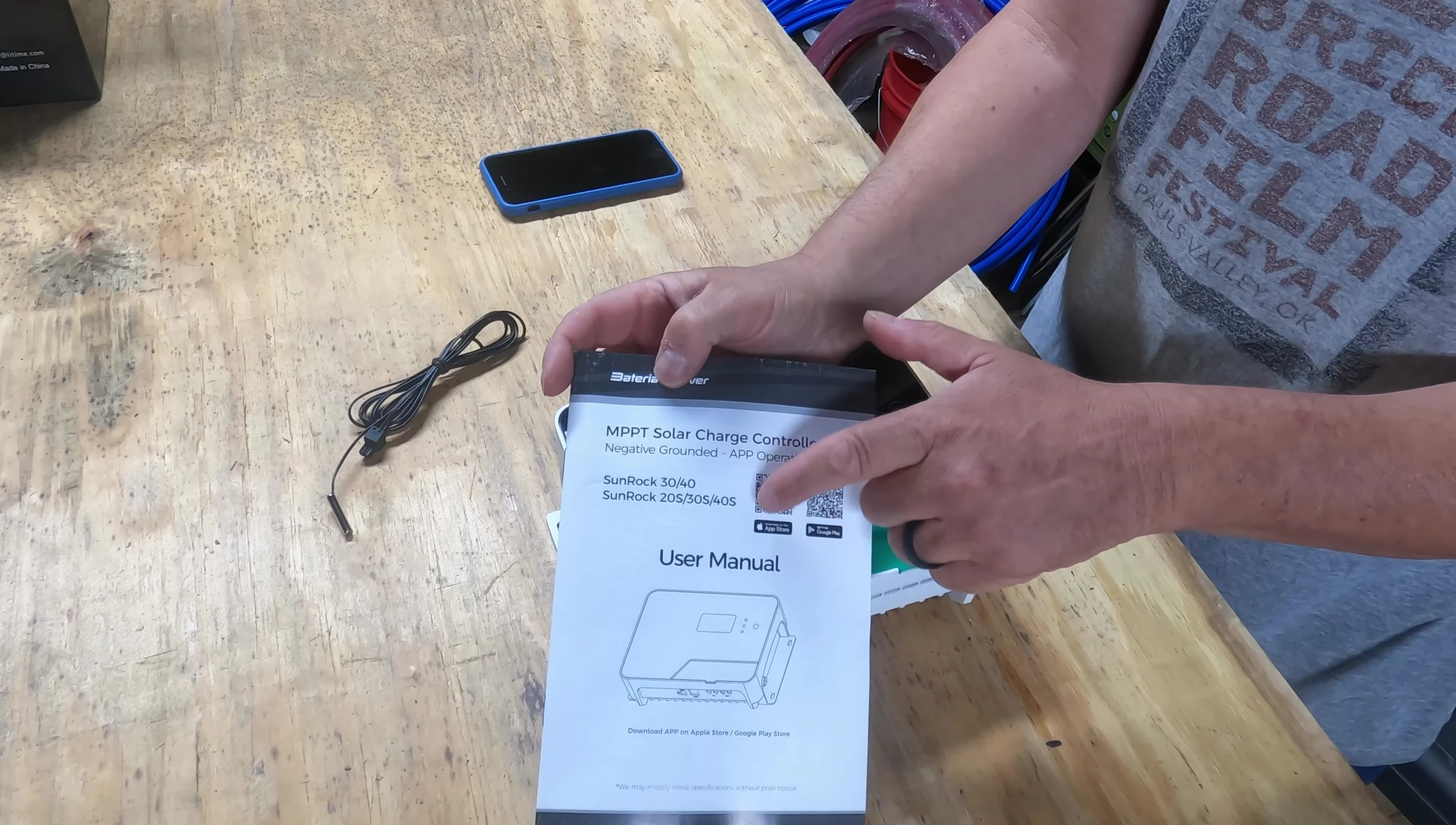 Smartphone app interface for the charge controller