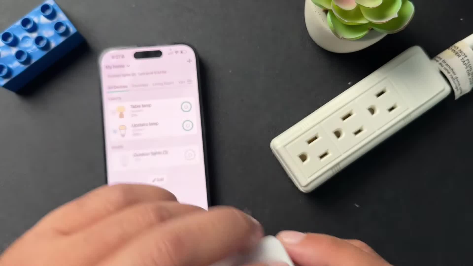 Plugging in the TP-Link/Kasa smart plug
