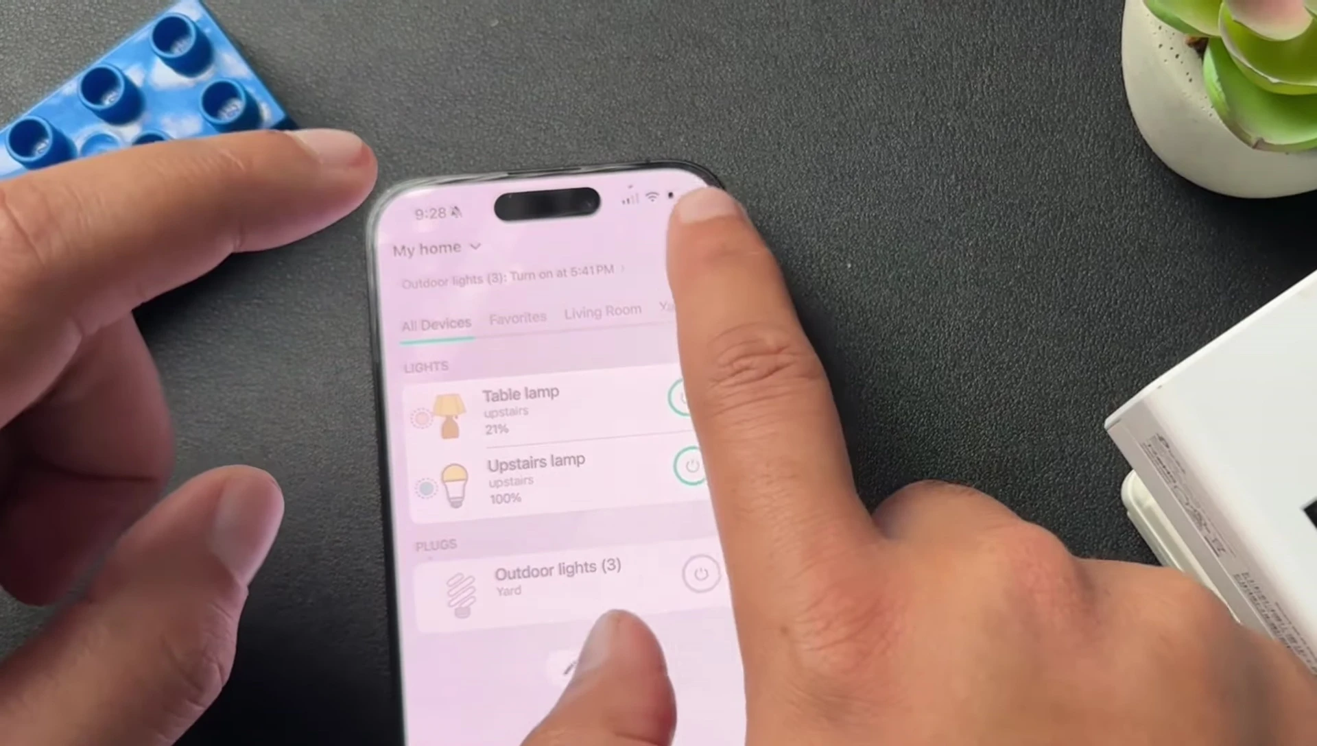 Tapping the plus sign in the Kasa Smart app