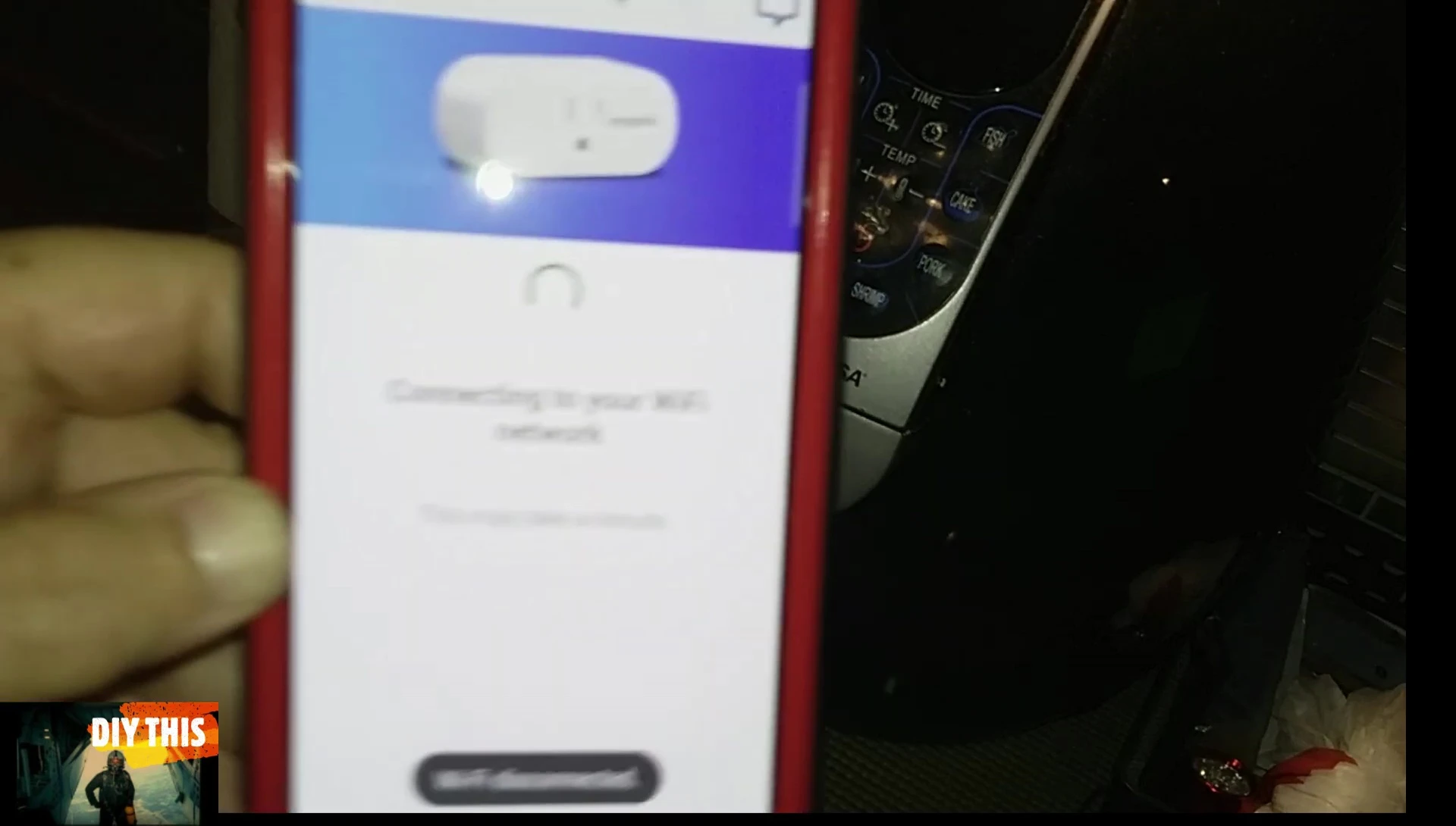 The app interface successfully showing the device after it has connected to the network