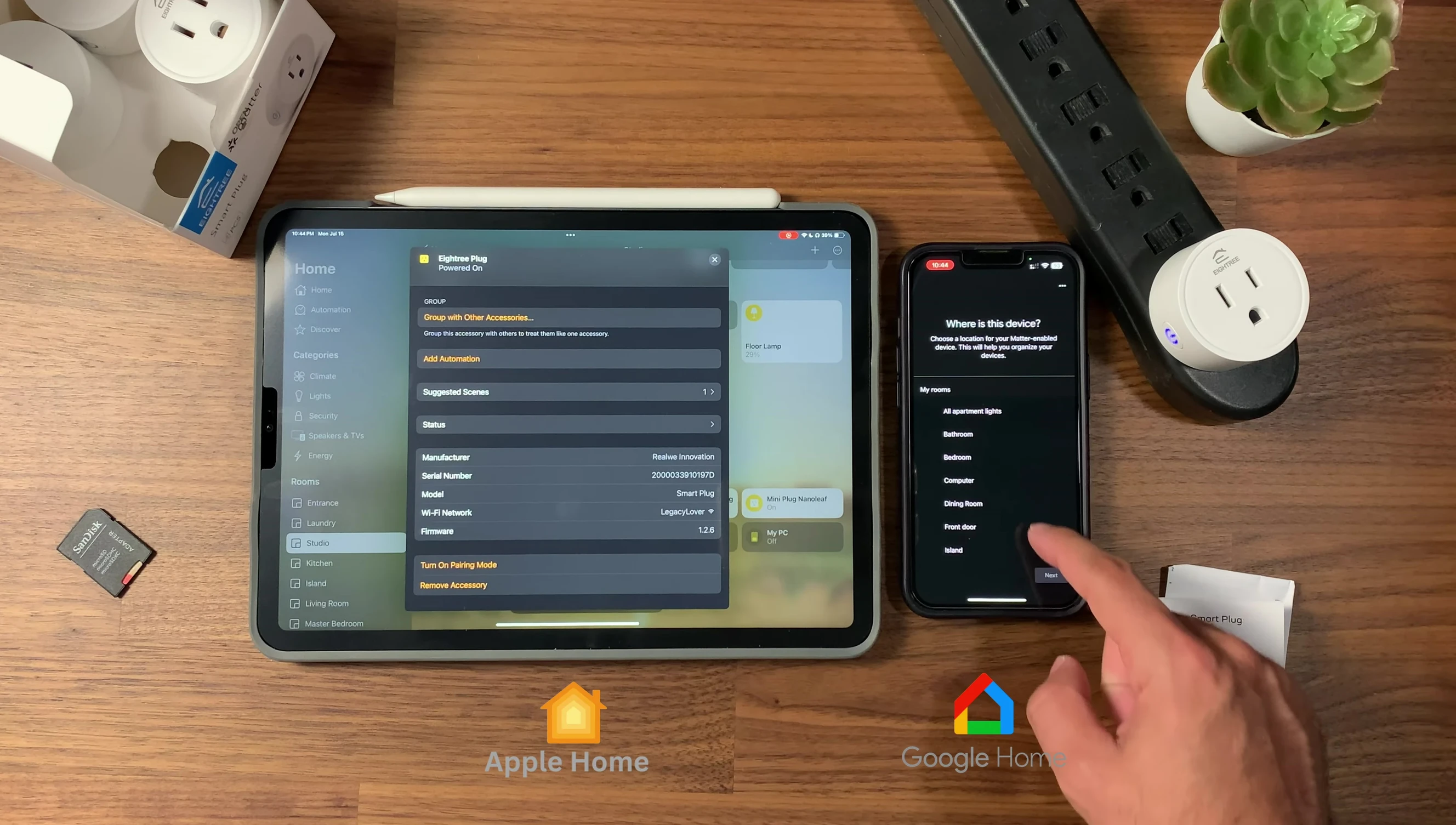 Screenshot illustrating the compatibility of the plug with multiple smart home platforms
