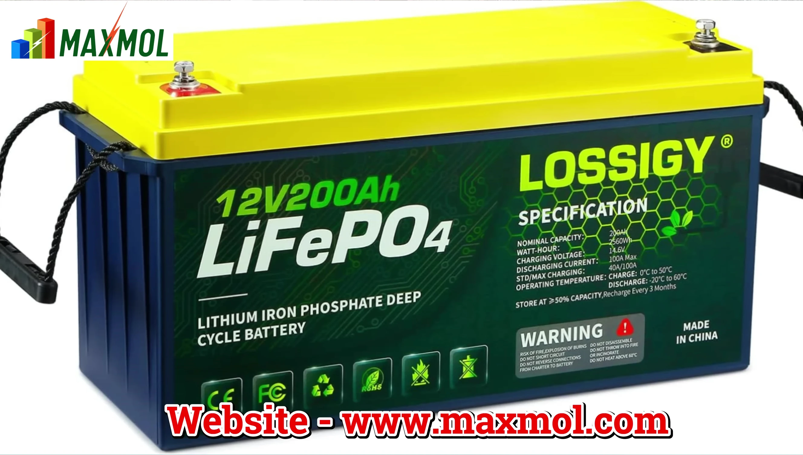 Close up of Max Mol Lithium Battery Cell
