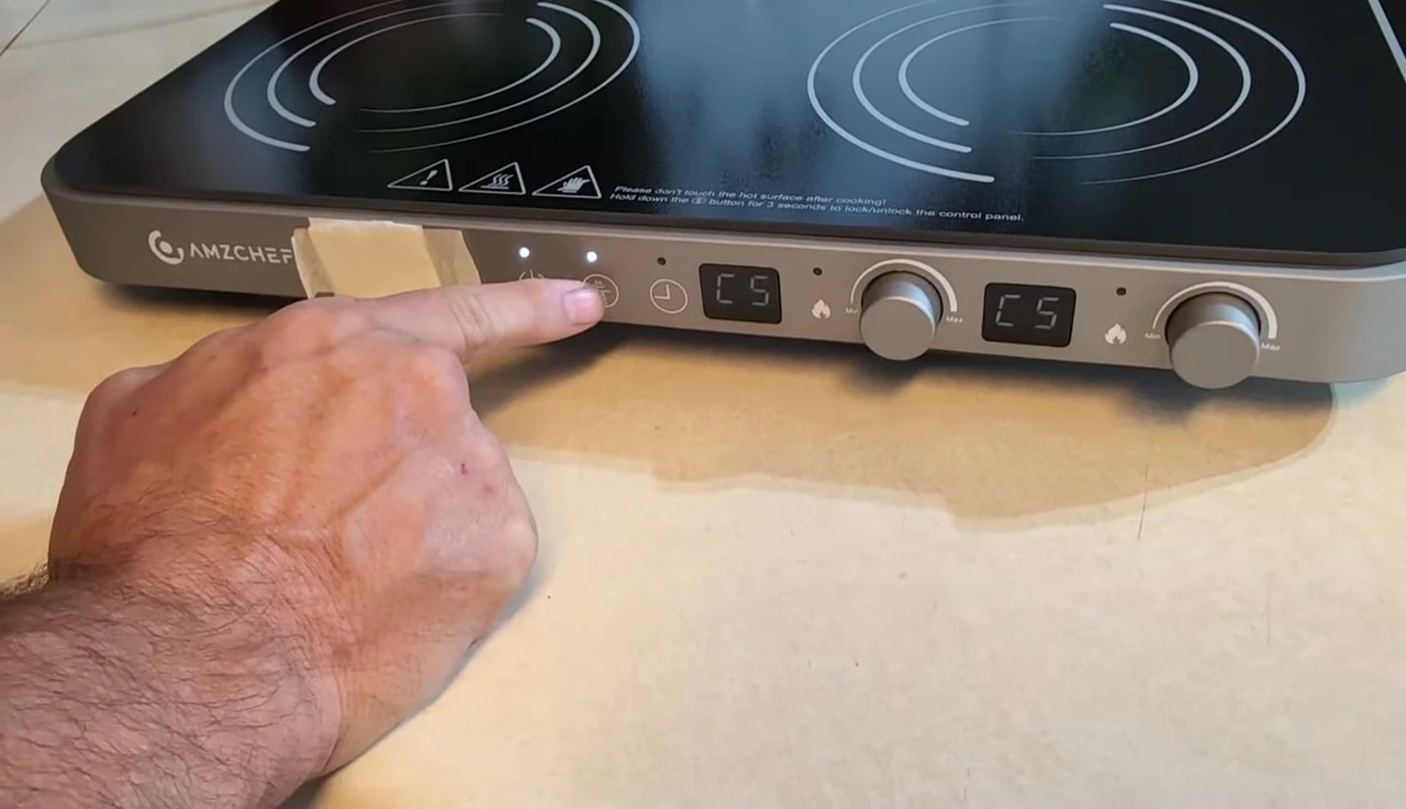 Grill mode indicator on the control panel