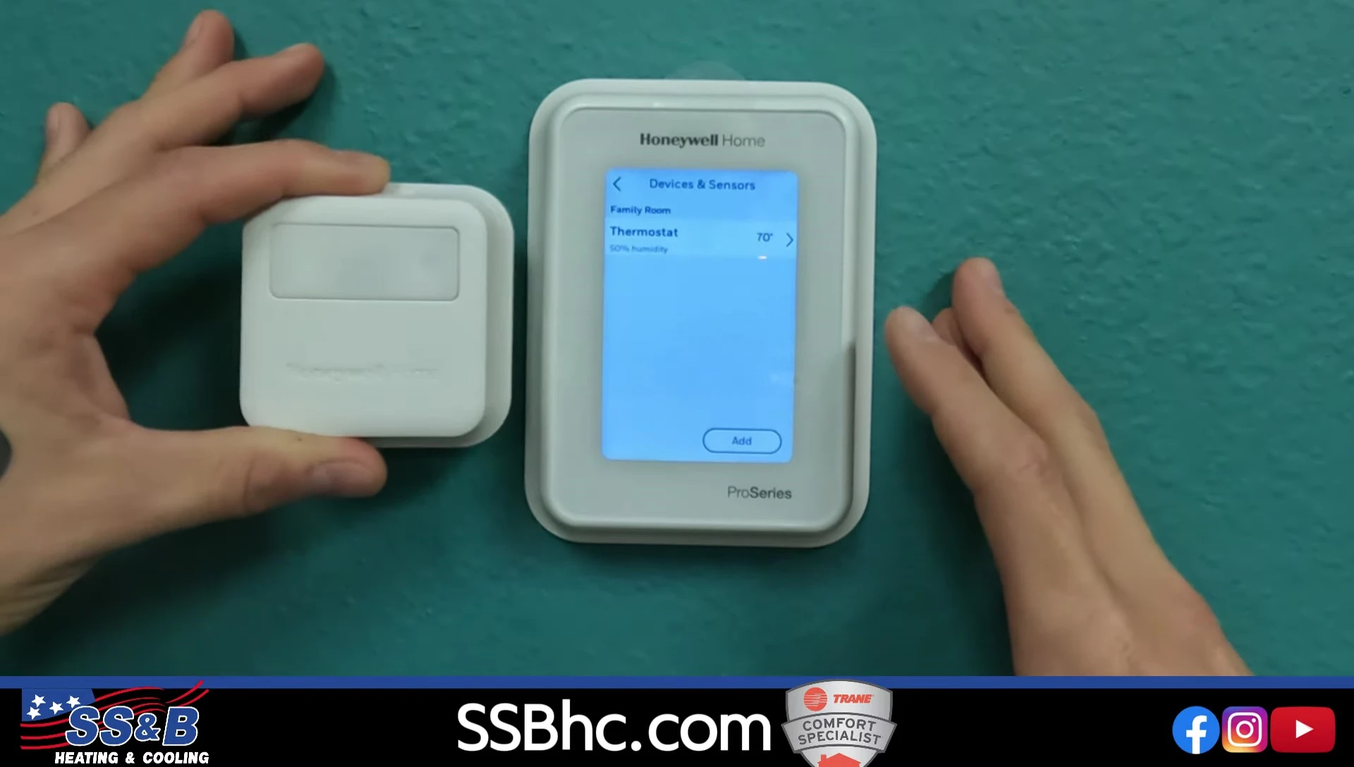 Screenshot showing the option to add a room sensor