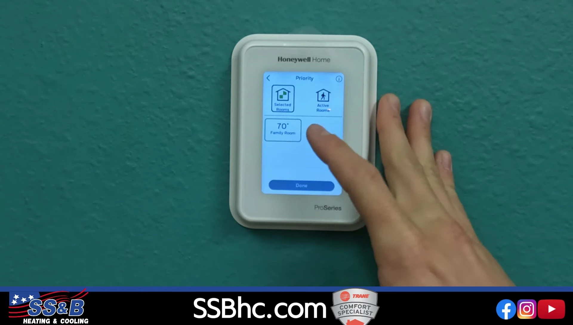 Screenshot of the screen showing room sensor prioritization
