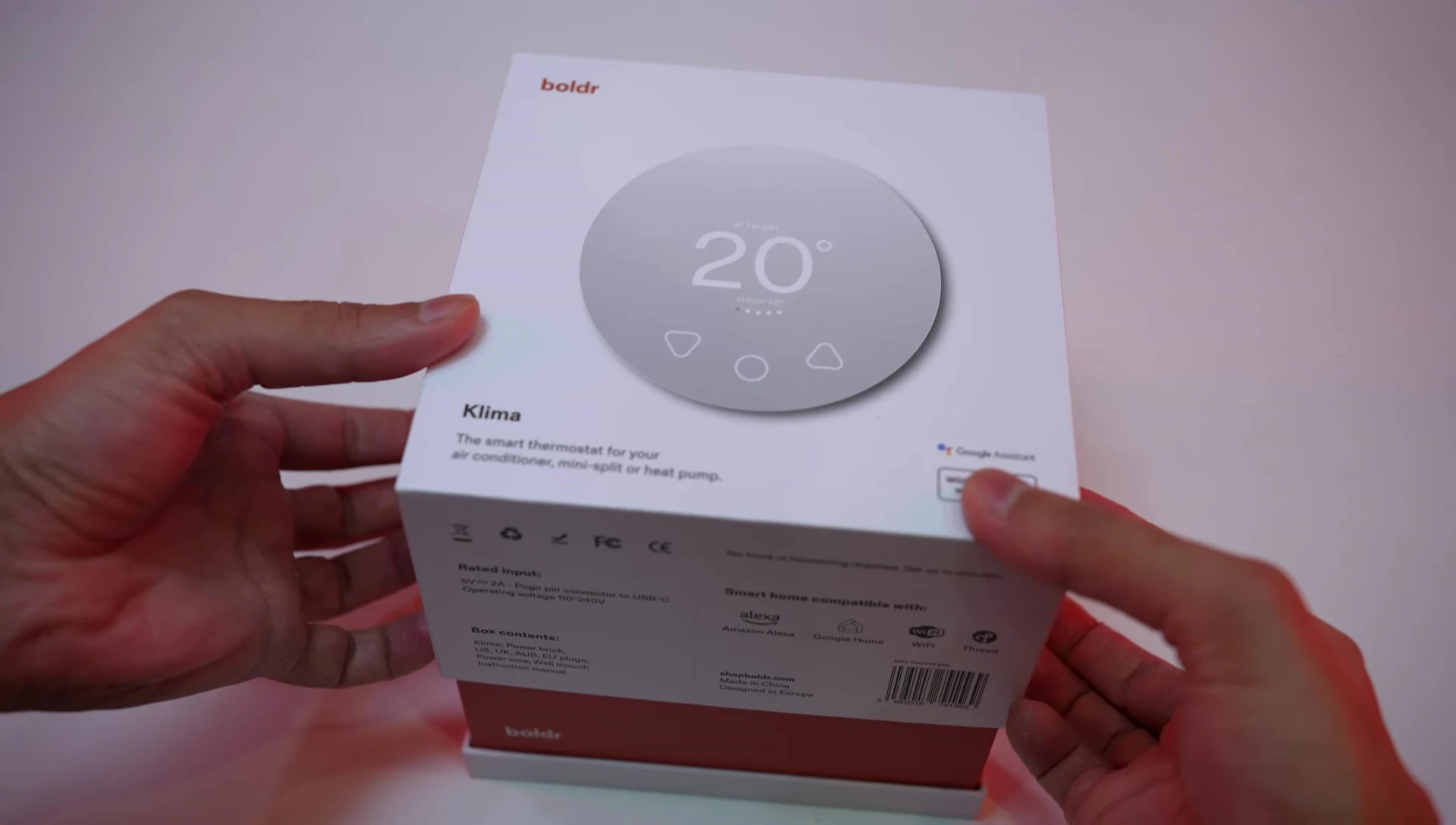 The Boldr Klima unit in its packaging.