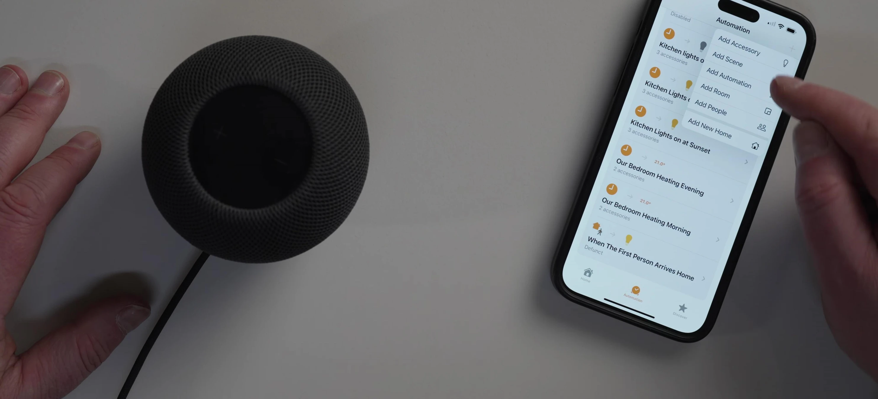 Screenshot of the home automation setup for the radiators