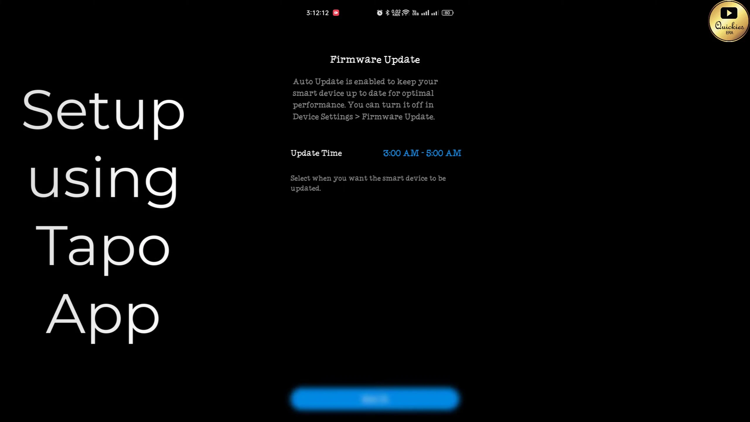 Screenshot of the Tapo app showing scheduling options.