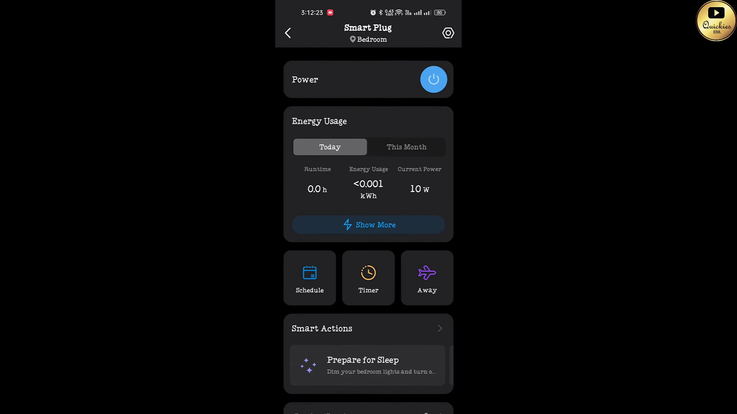 Screenshot of the Tapo app displaying energy usage data.