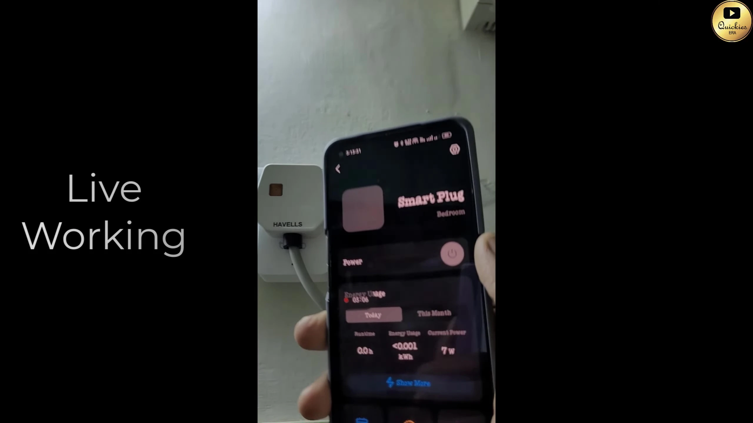A video shot showing the air conditioner being turned on/off remotely using the Tapo app.