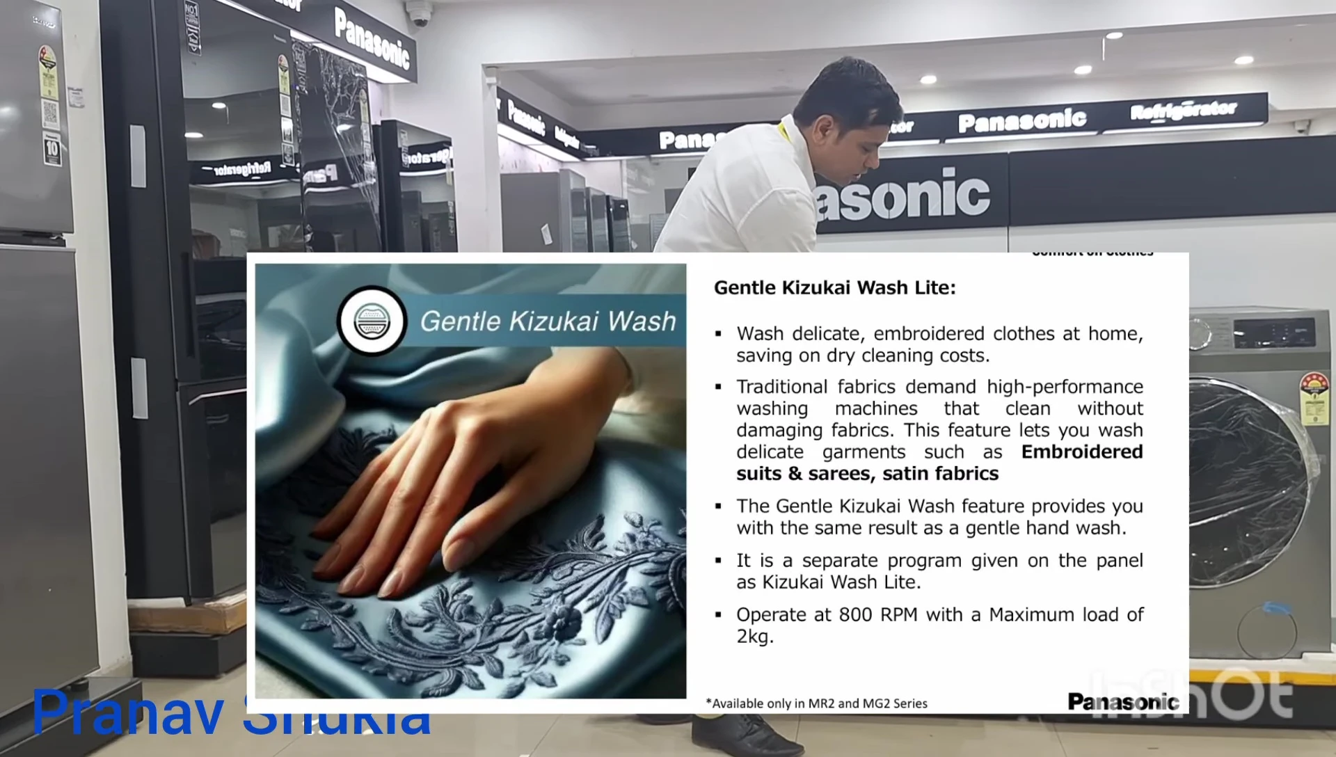 Image of the washing machine control panel highlighting the 'Gentle Khijukai Wash' cycle.