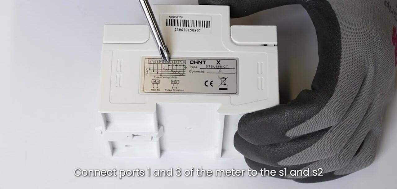 Connecting meter ports to CT S1 and S2