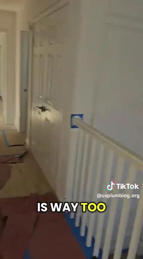 Narrator states that this house is too large for a tankless water heater without a recirculating pump.