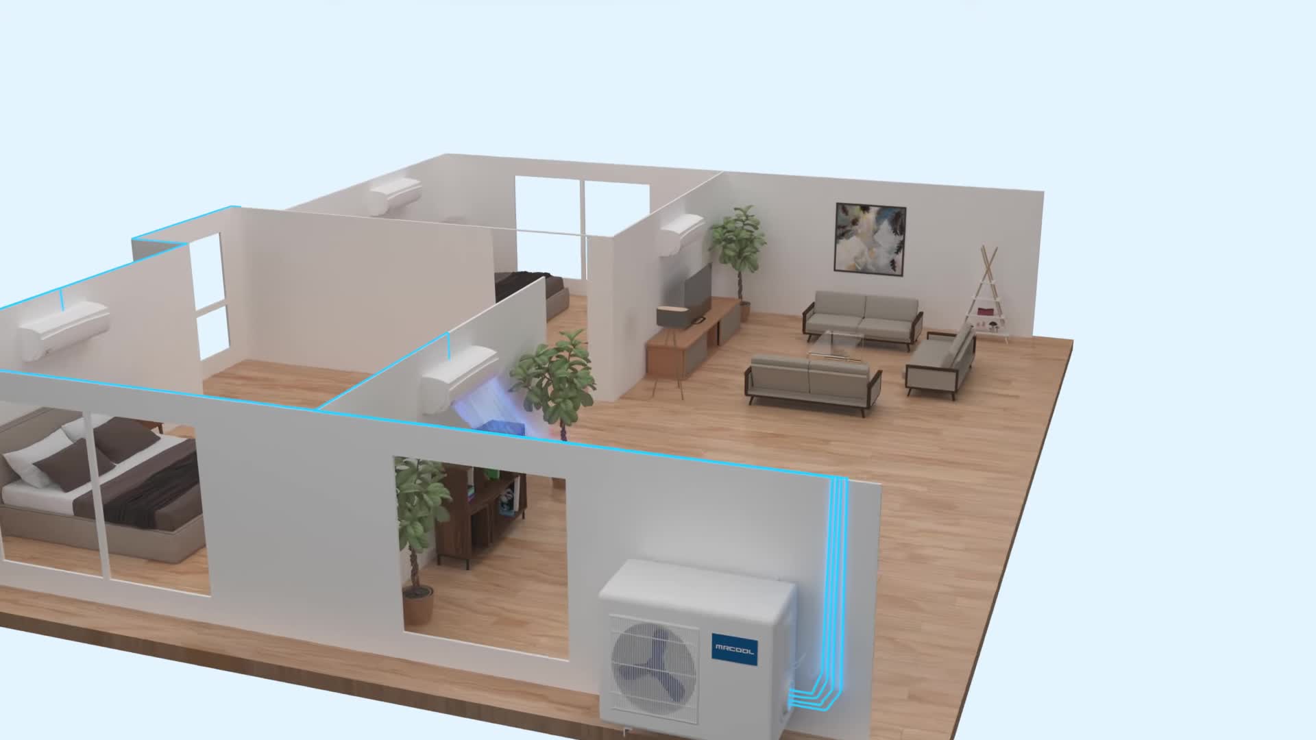Image showcasing the versatility and ease of use of multi-zone mini-split systems.