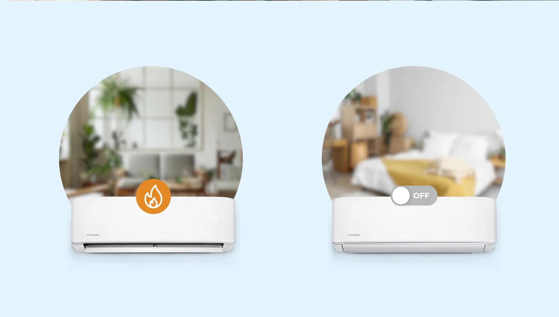 Image depicting the enhanced comfort and convenience of using the MRCOOL Smart Wifi Mini-Stat.