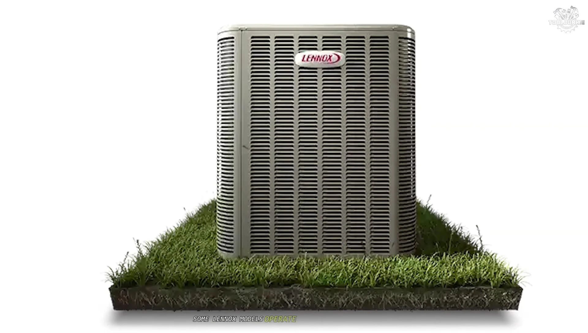 Sound level comparison graphic between Carrier and Lennox AC units.