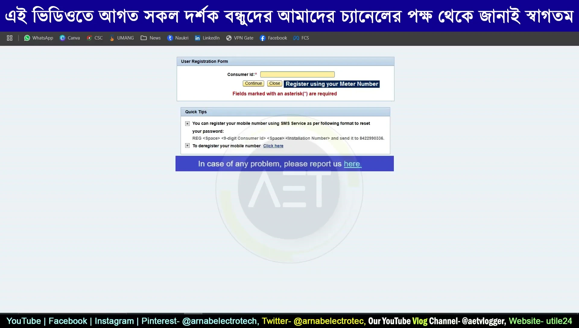 Screenshot of the webpage where the phone number is linked.