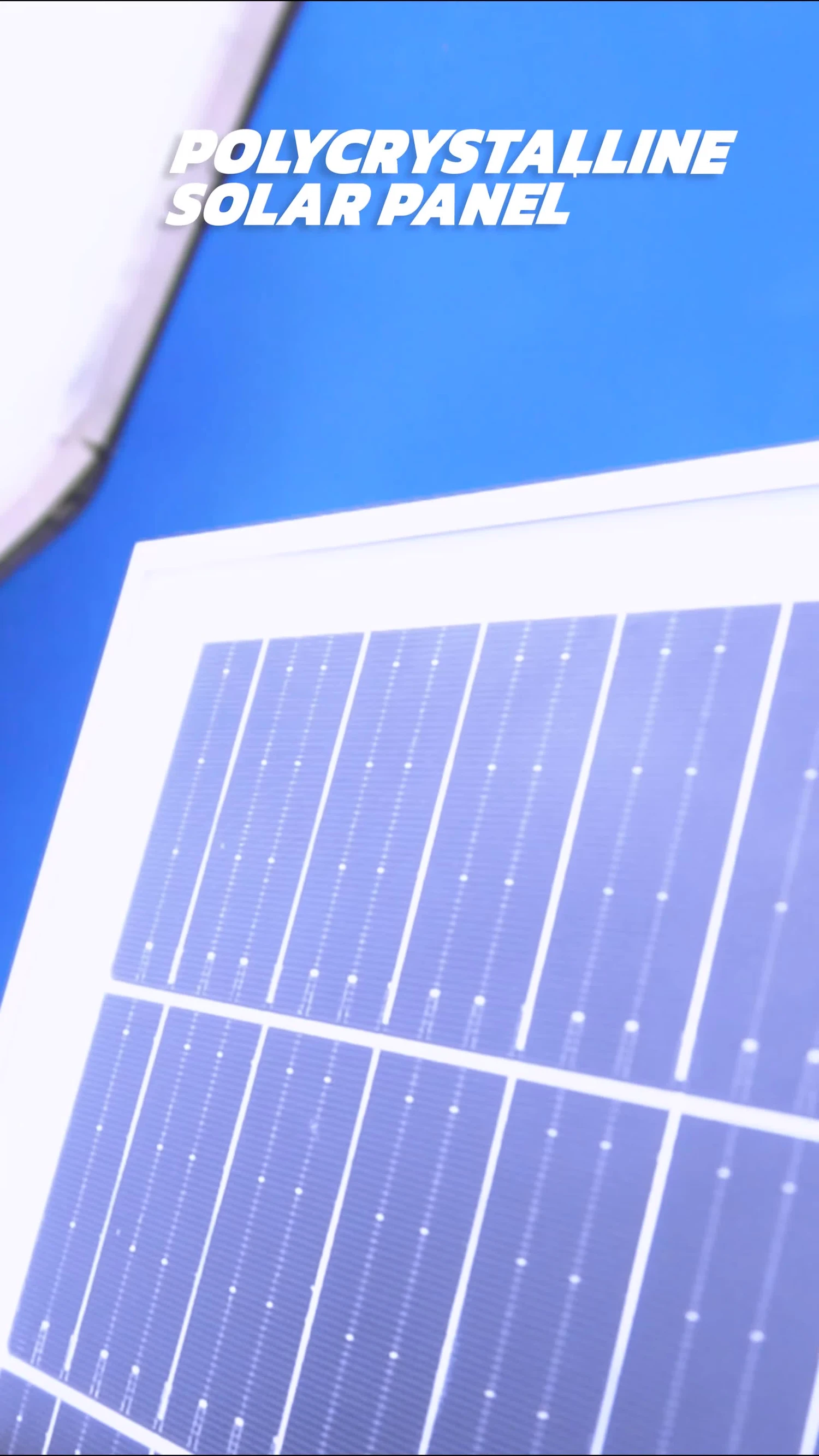 Close-up of the solar panel and its specifications