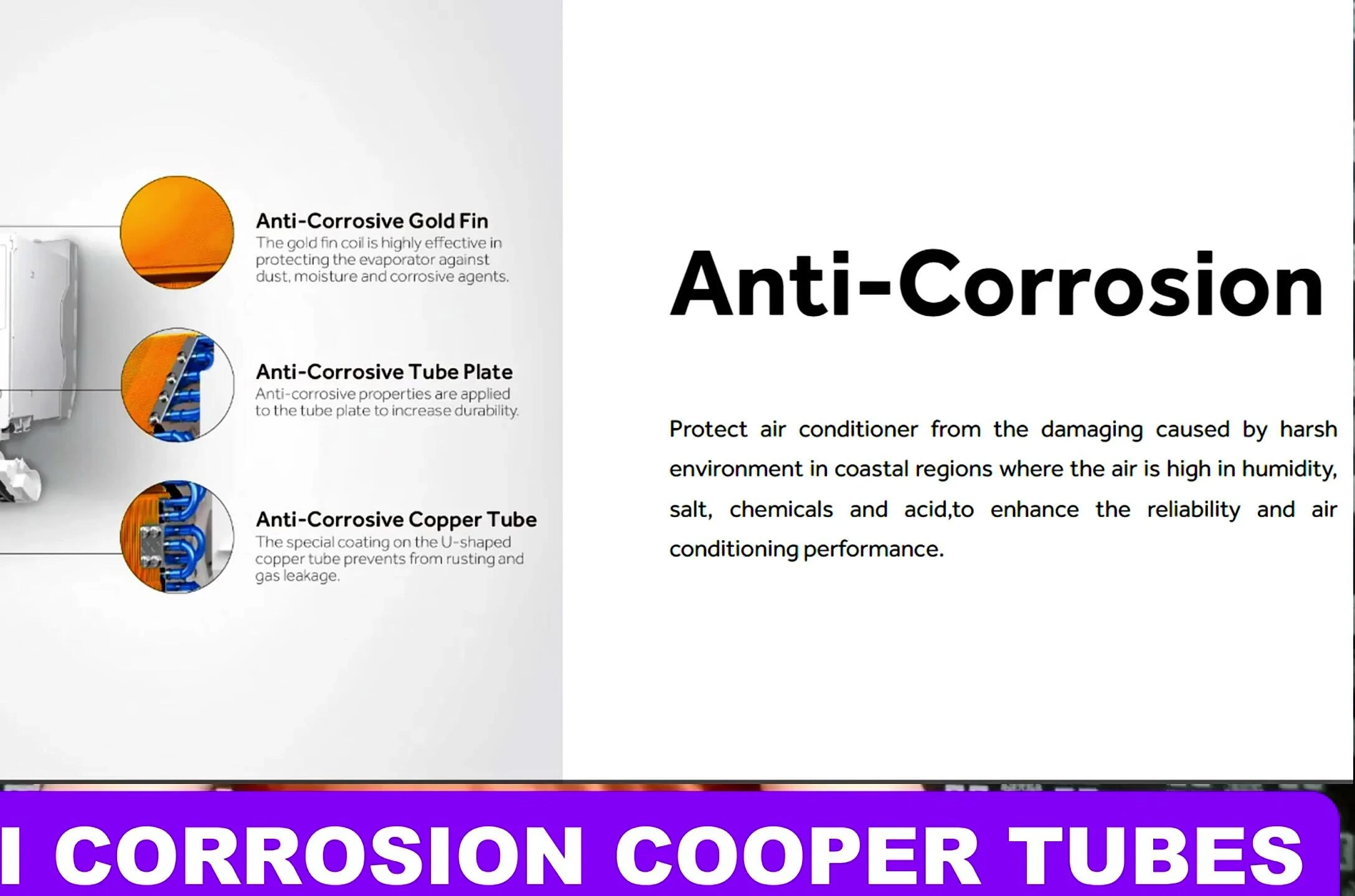 Close-up of the anti-corrosion copper tubing.