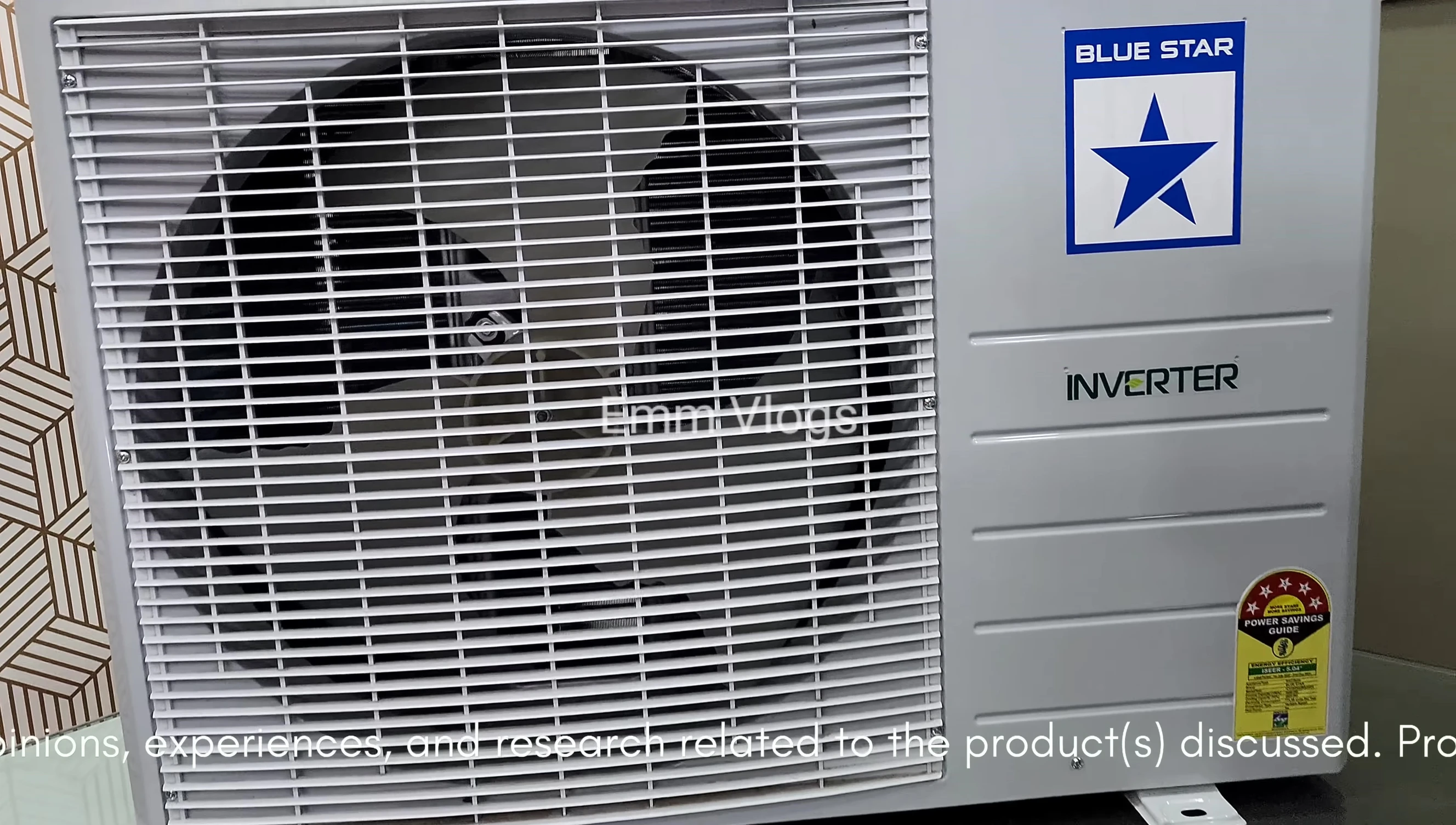 Blue Star outdoor unit with square grill and prominent branding