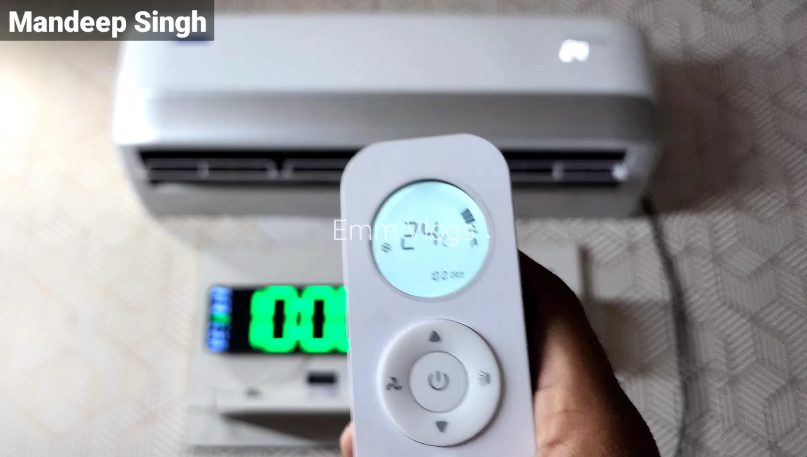 Initial AC settings and room temperature reading