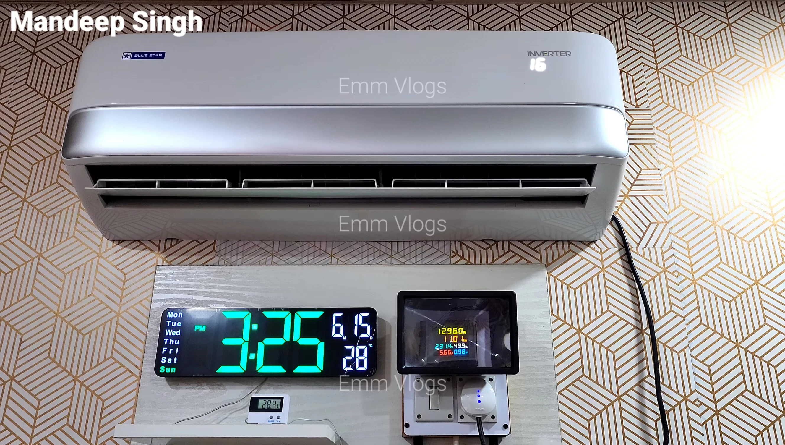 Screenshot showing the AC's five cooling modes displayed on the remote control.