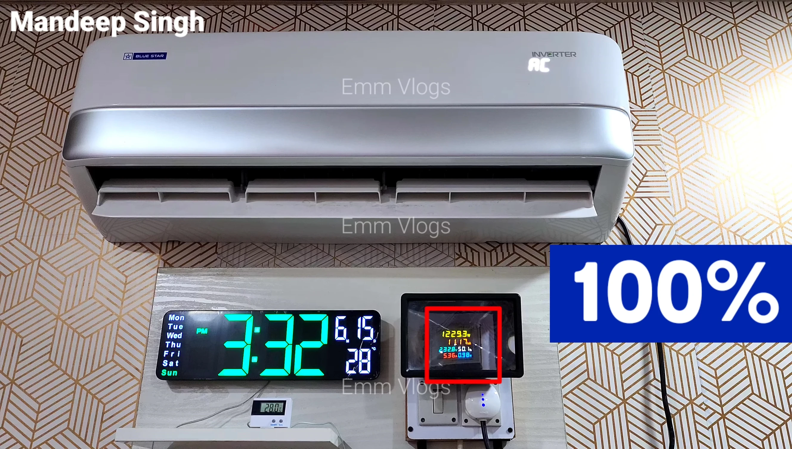 Screenshot showing energy consumption at 100% cooling.