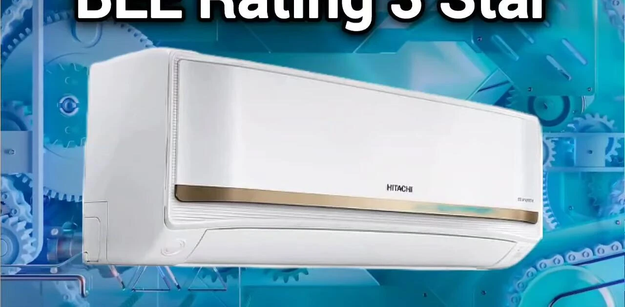 Screenshot showing the 3-star energy rating of the Hitachi AC