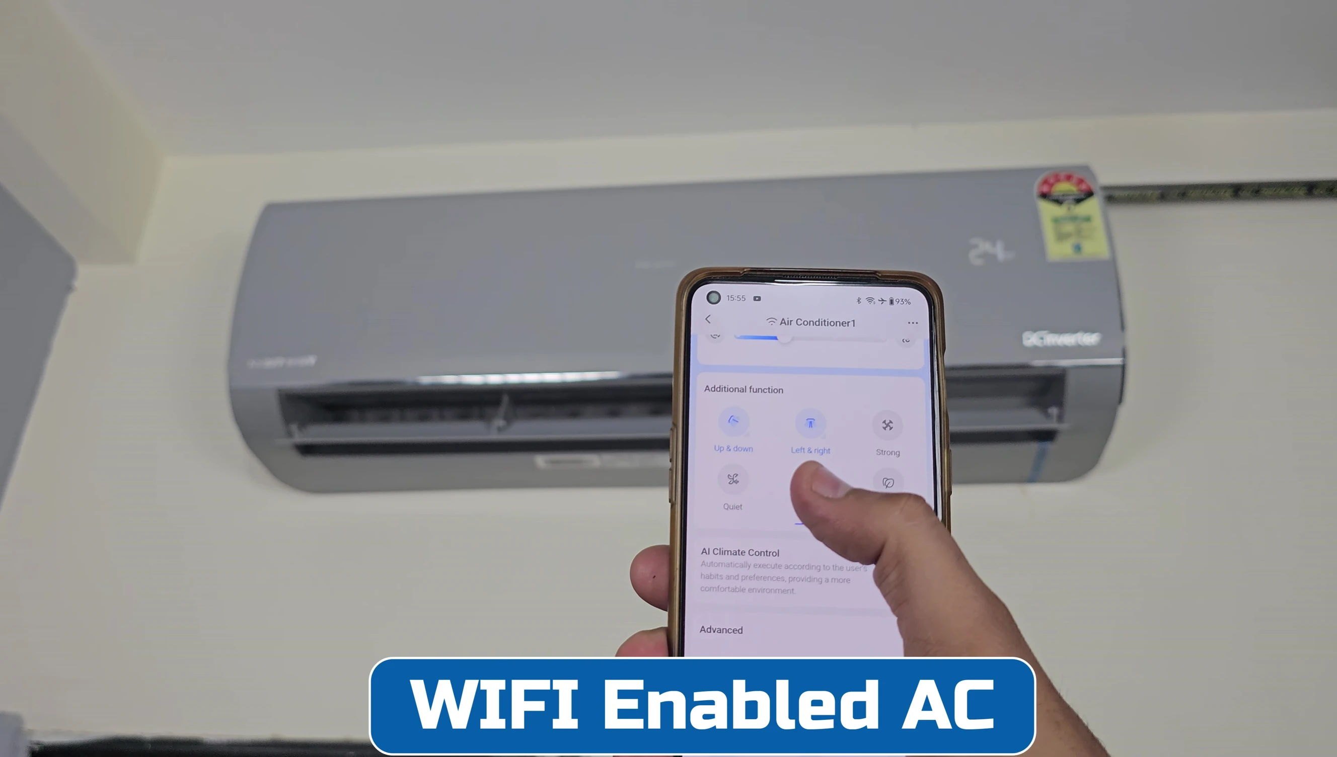Screenshot showing the Haier Smart app interface.