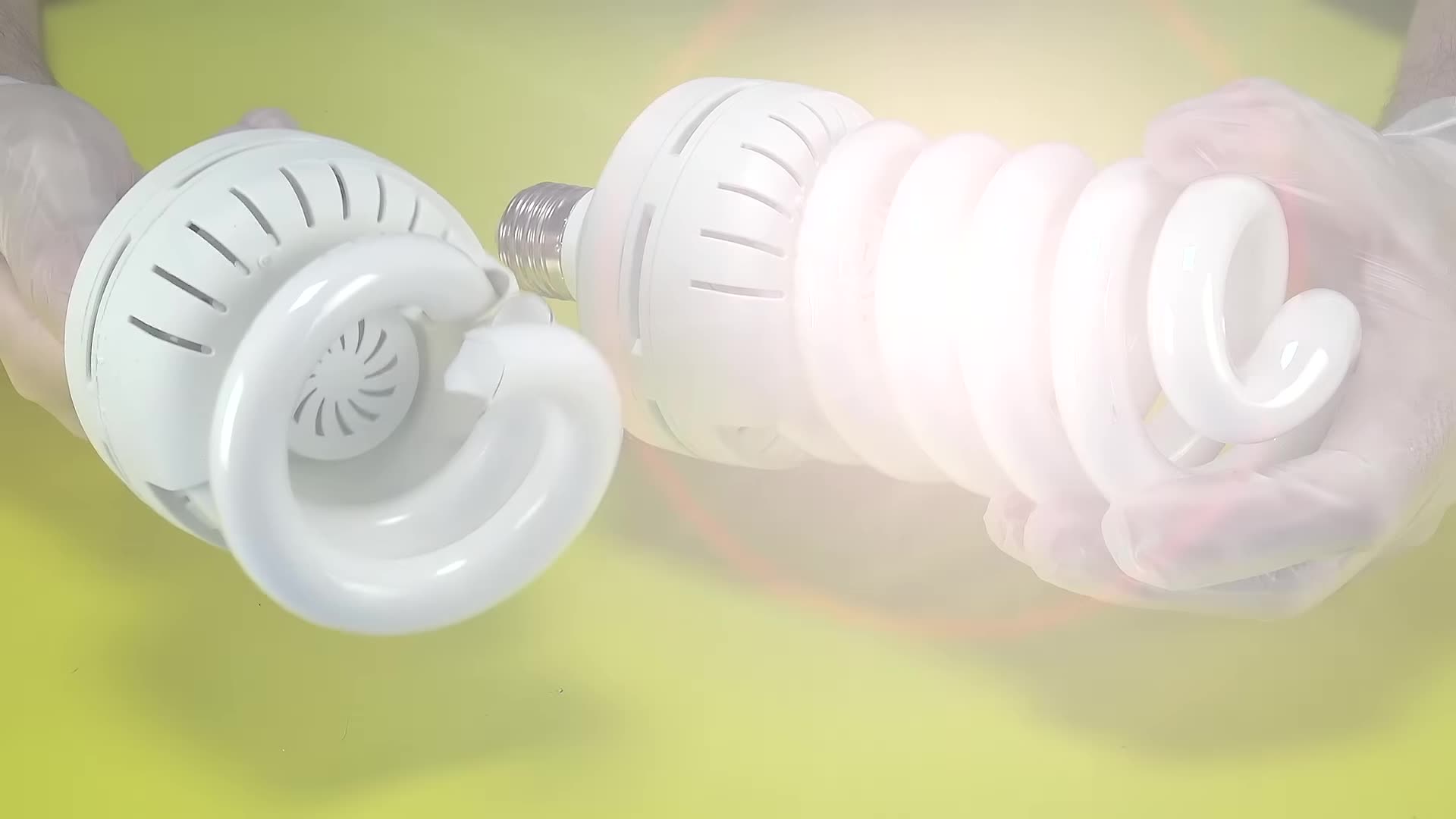 A broken fluorescent lamp