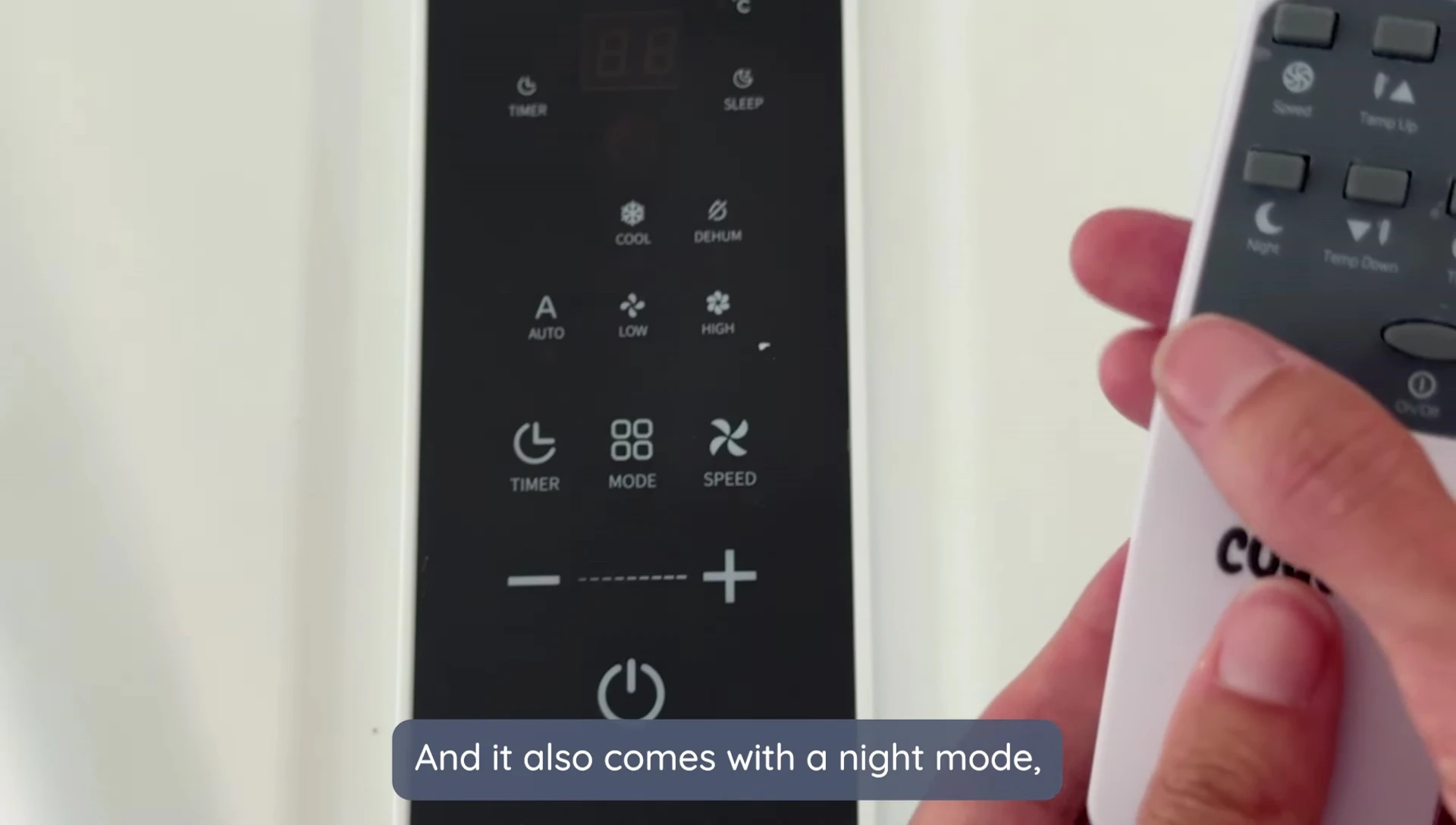 Highlighting the night mode controls