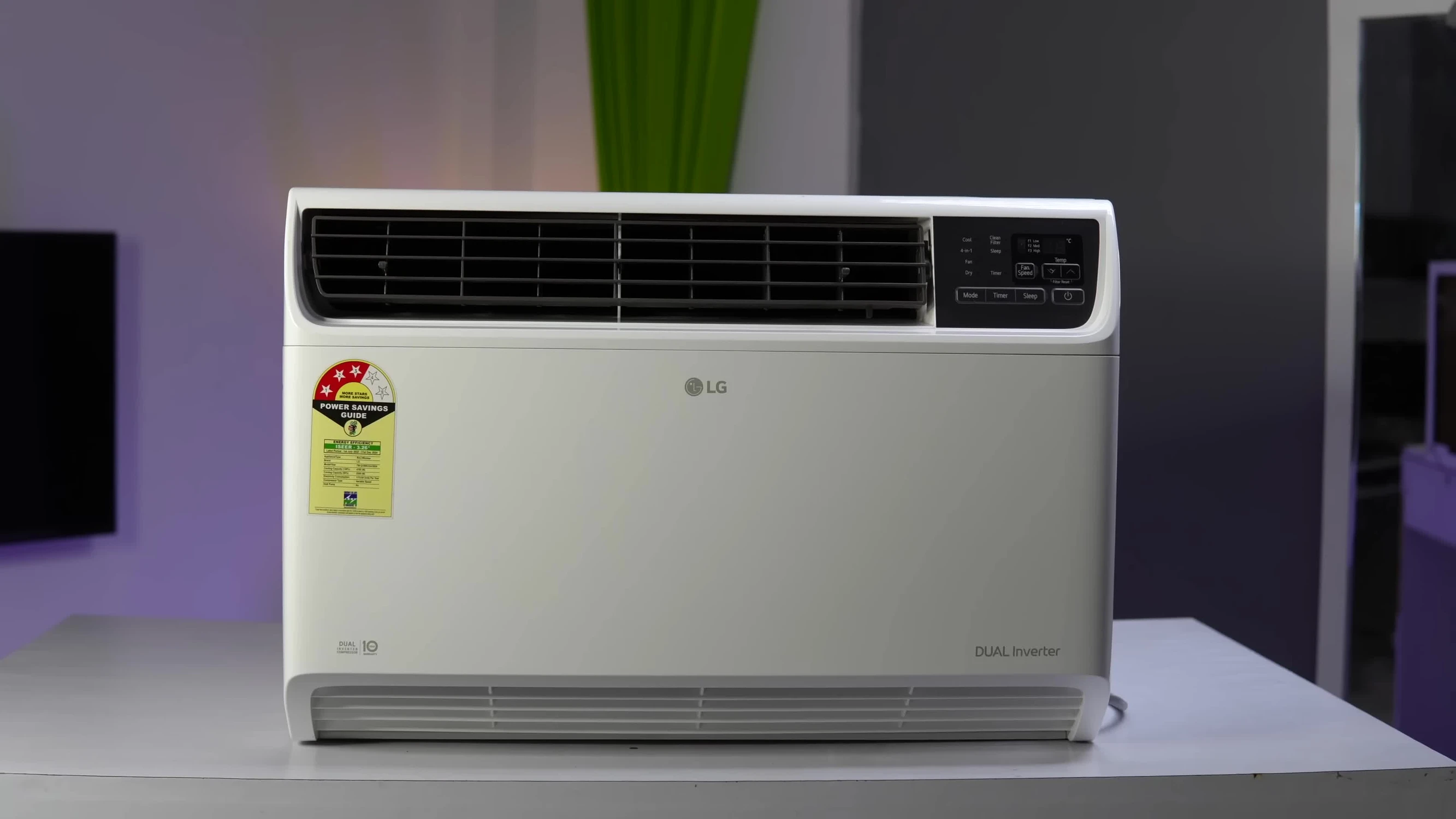 Close-up of the LG AC unit