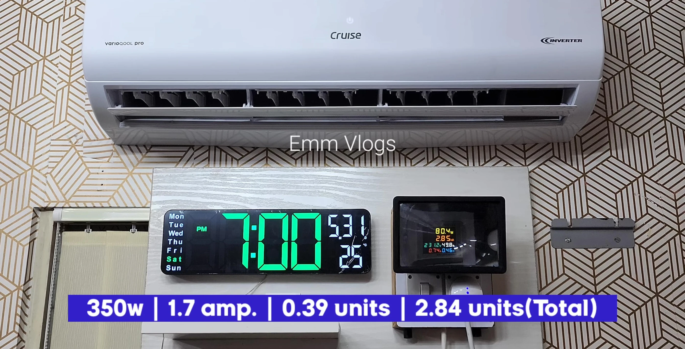 Energy meter display showing final consumption.