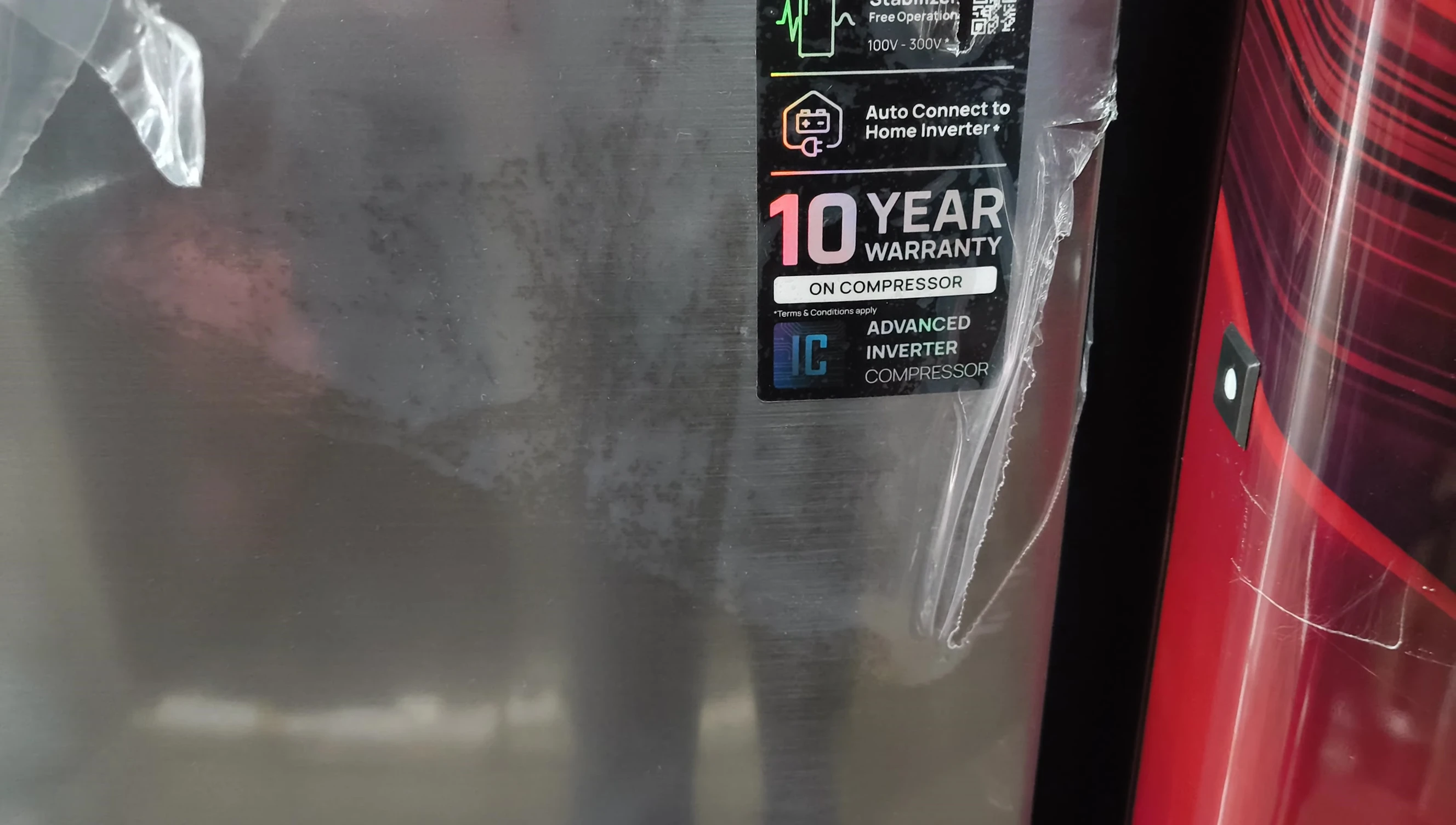 Screenshot highlighting the inverter compressor's energy-saving function.