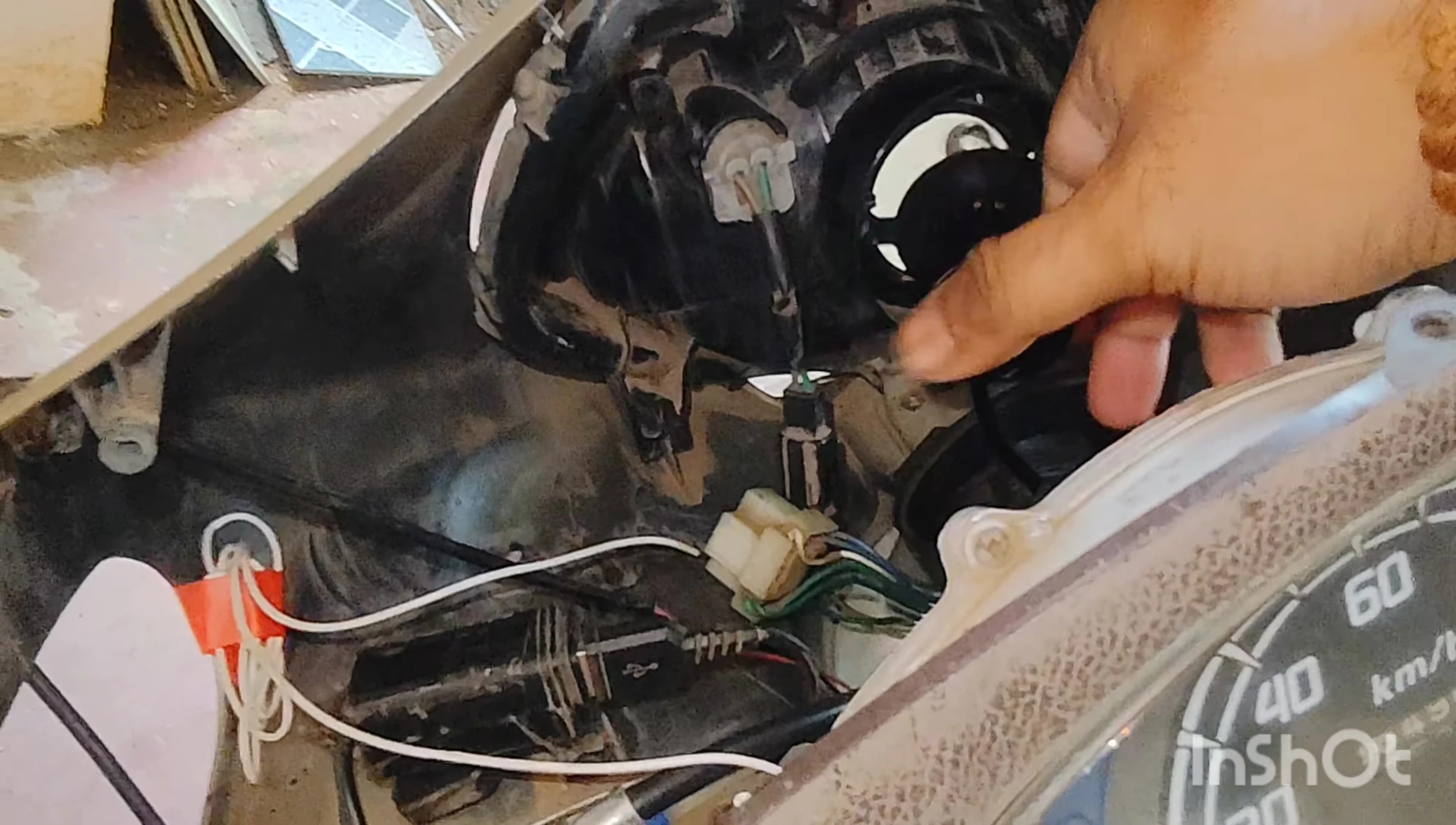 Showing the proper way to install the new LED unit
