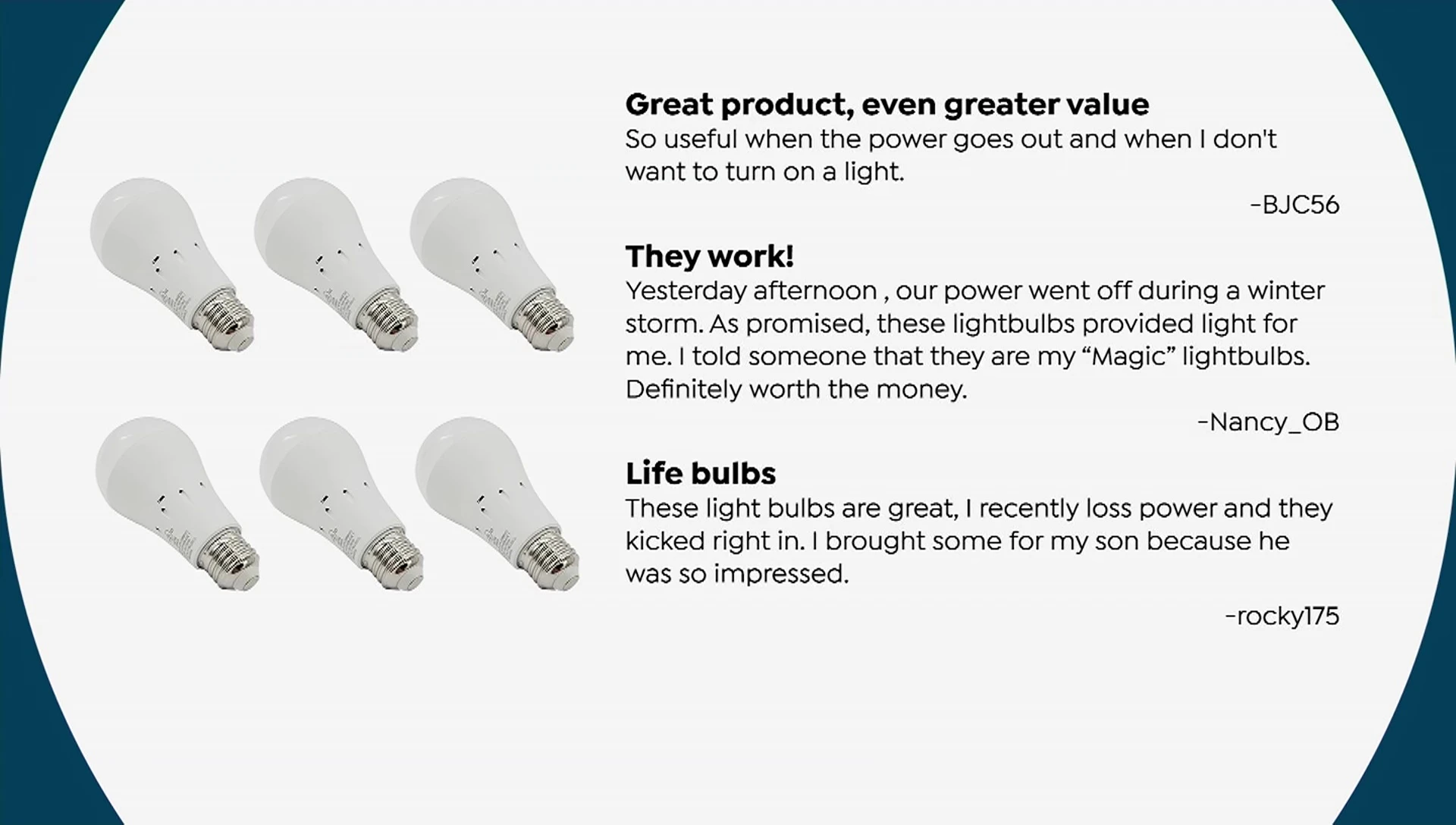 Screenshot showing positive customer reviews.