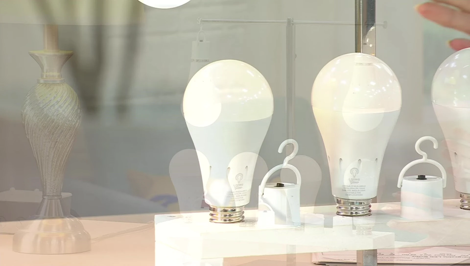 Close-up of a Living Glow bulb showcasing its design and features.